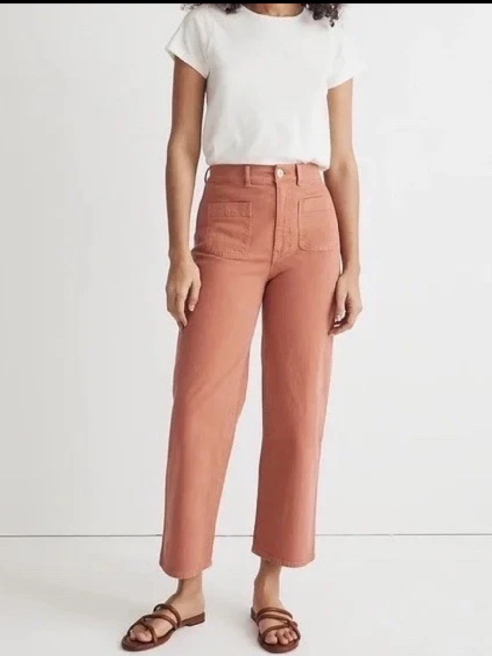 Madewell Emmett 2.0 Wide Leg Crop Pants Pink/Salmon